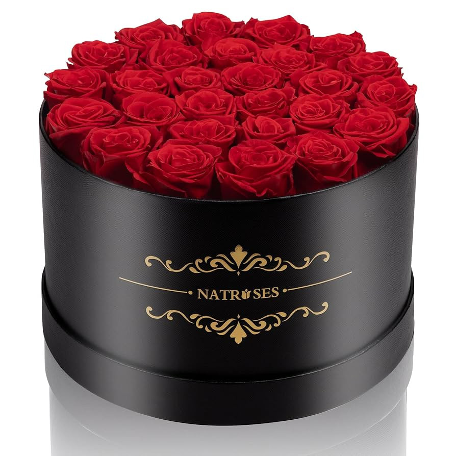 NATROSES 27 Piece Forever Preserved Roses in a Box, Preserved Flowers for Delivery Birthday, Flow... | Amazon (US)