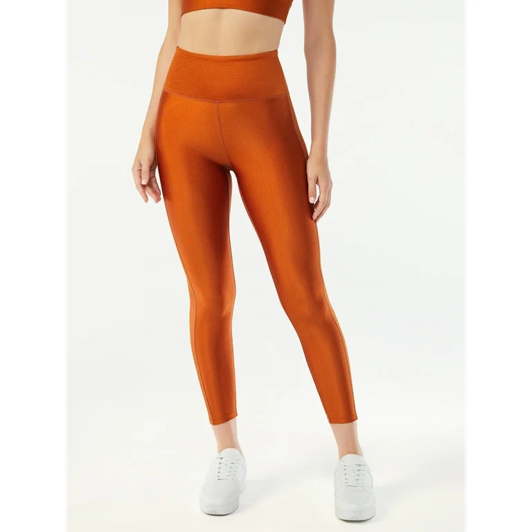 Sofia Active by Sofia Vergara Women's Ribbed Shine 25" Leggings - Walmart.com | Walmart (US)