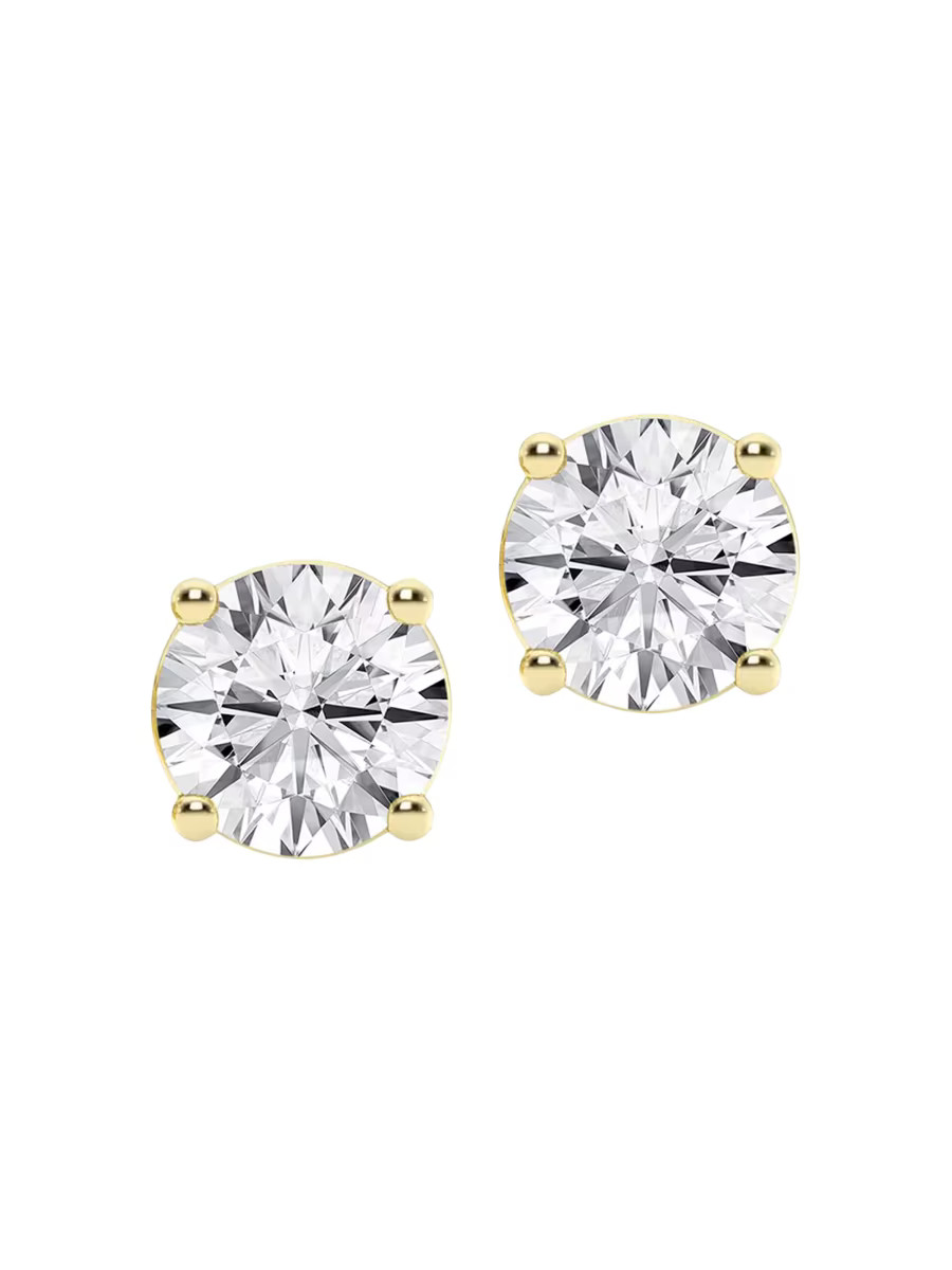 Saks Fifth Avenue Collection 14K Gold &amp; Diamond 4-Prong Stud Earrings/0.50-8.00 TCW | Saks Fi... | Saks Fifth Avenue