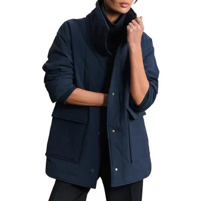 Rhone Monterey Water Repellent Quilted Jacket in Pure Black at Nordstrom, Size Small | Nordstrom