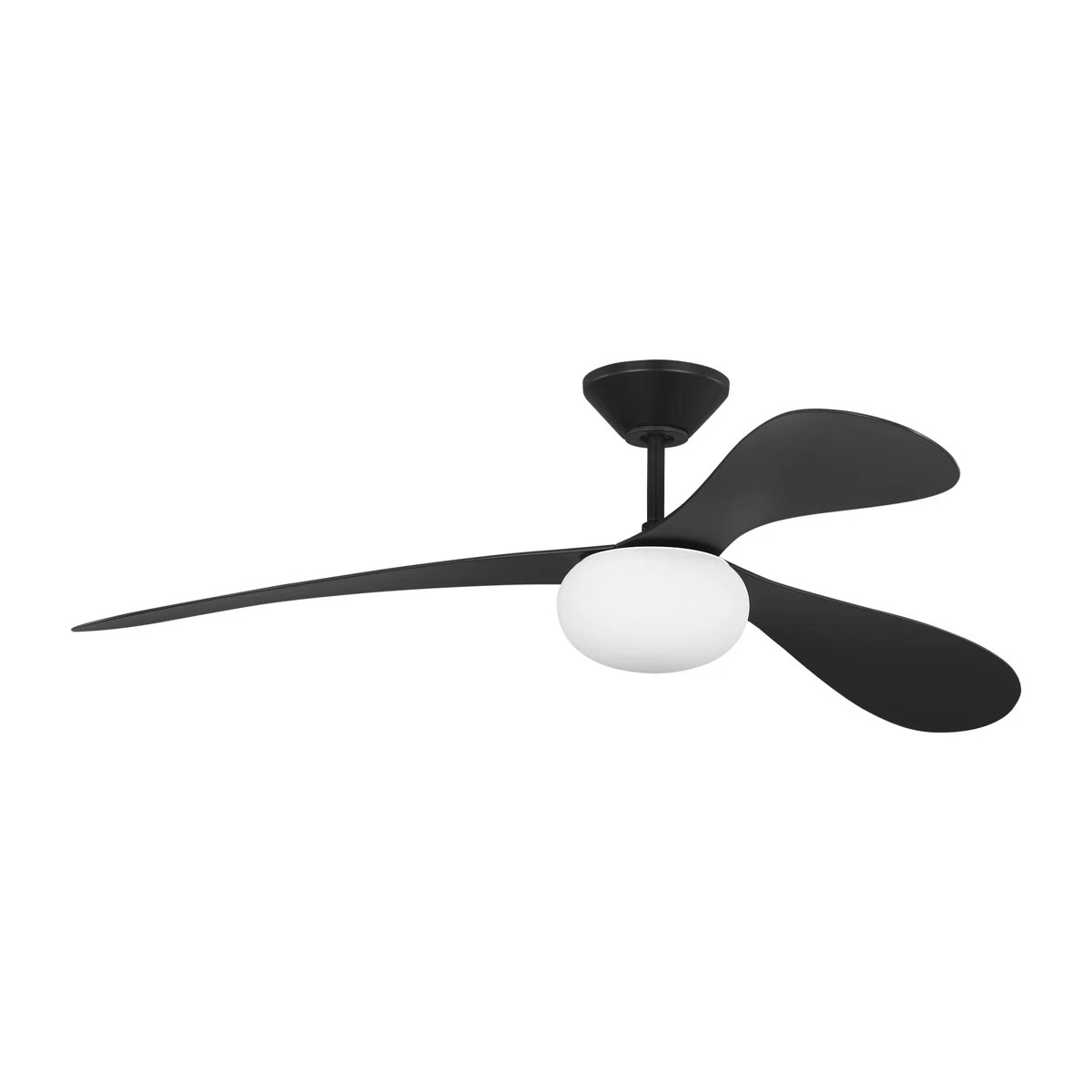 Drape Smart 58 LED Indoor Ceiling Fan with Threaded Downrod, Midnight Black ABS blades and Handhe... | Wayfair North America