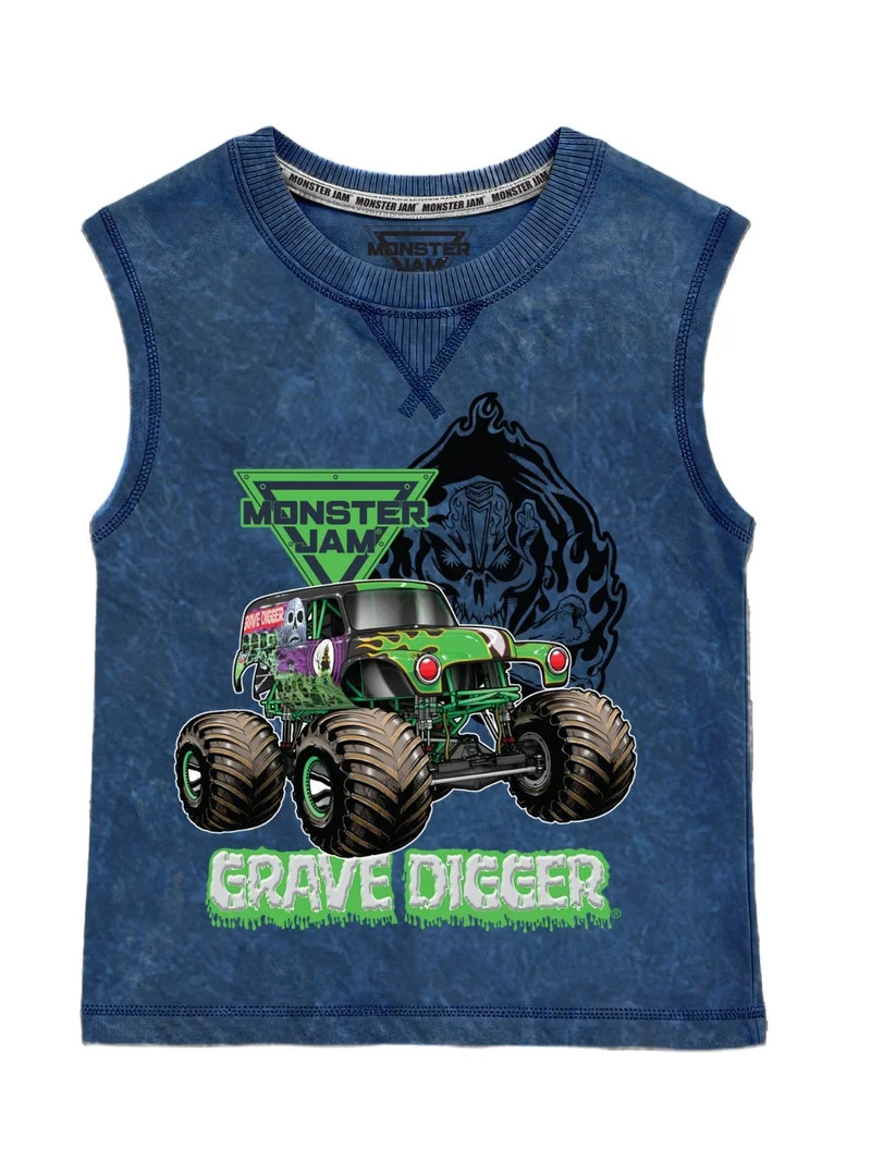 Monster Jam Toddler Boy Sleeveless Muscle Tank, Sizes 12M-5T | Walmart (US)