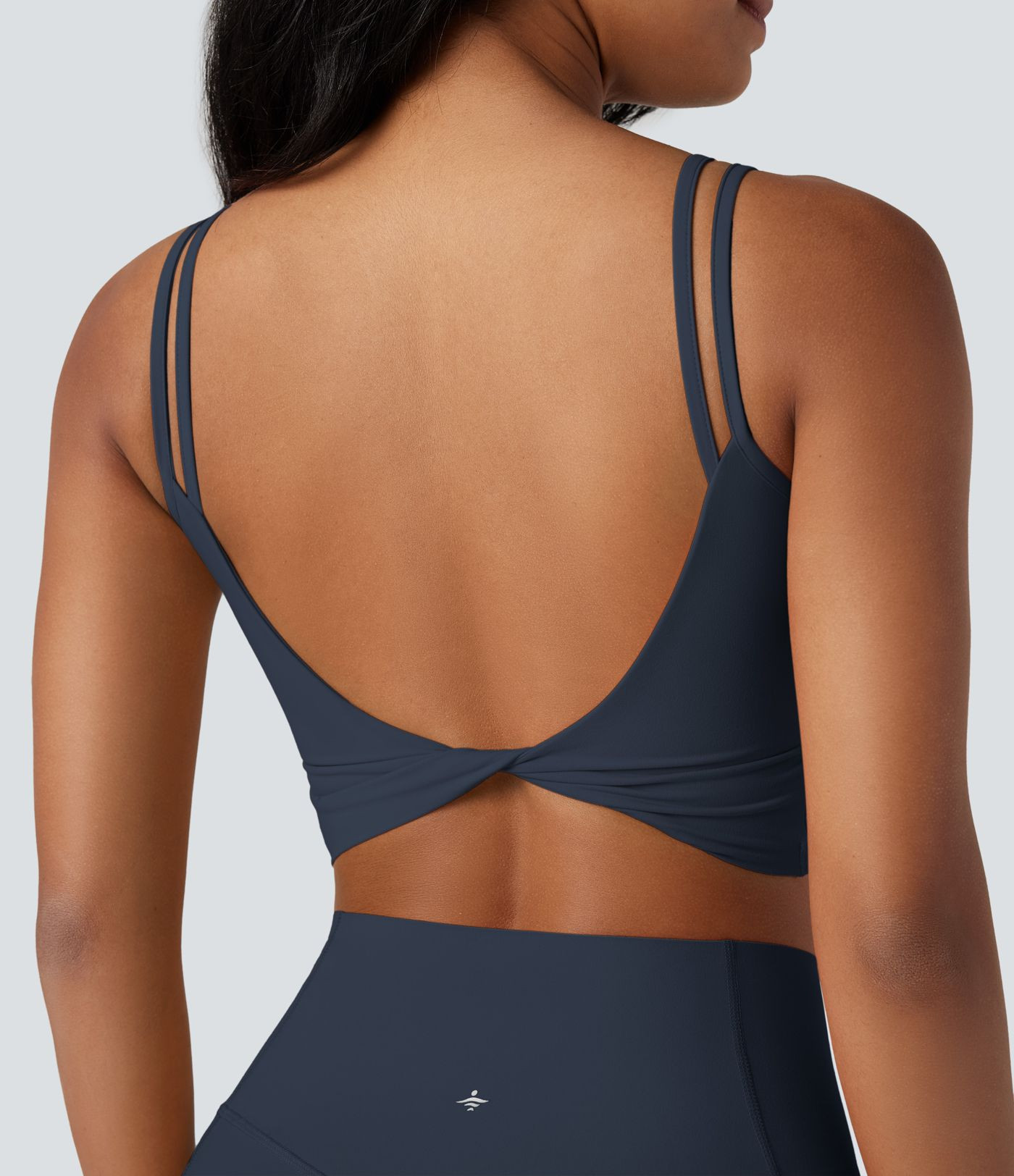 Halara UltraSculpt\u2122 Double Straps Twisted Backless Cropped Yoga Tank Top | HALARA