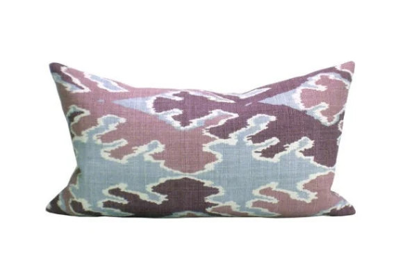 Pillow Cover Bengal Bazaar Magenta Lumbar Ikat Orange - Etsy | Etsy (US)