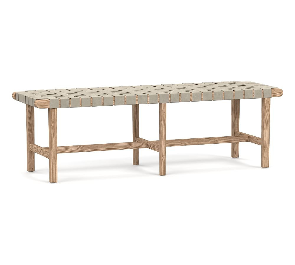 Fenton Woven Leather Bench (54.5") | Pottery Barn (US)