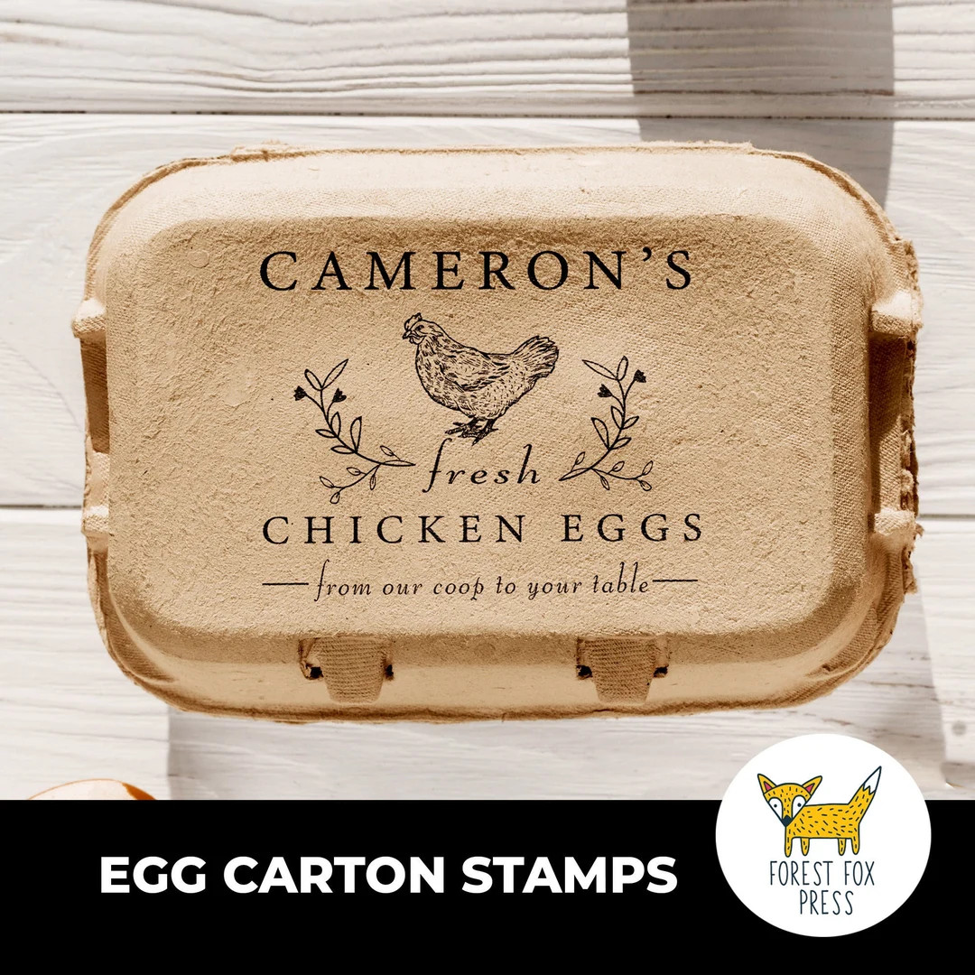 Farm Fresh Eggs Custom Name Stamp Egg Carton Stamp Turkey - Etsy | Etsy (US)