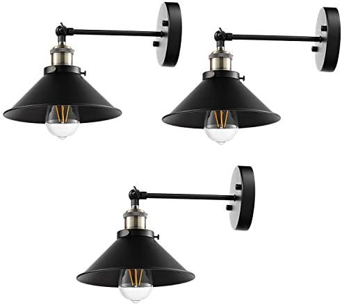 LABOREDUCER Wall Sconce Set of 3, Hardwired Industrial Wall Lamps, Vintage Sconces Wall Lighting ... | Amazon (US)