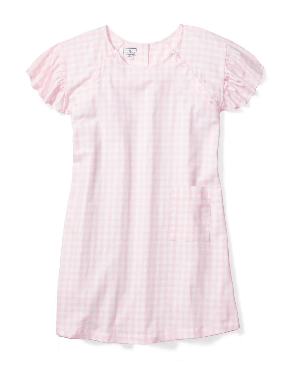 Women's Pink Gingham Hospital Gown | Petite Plume