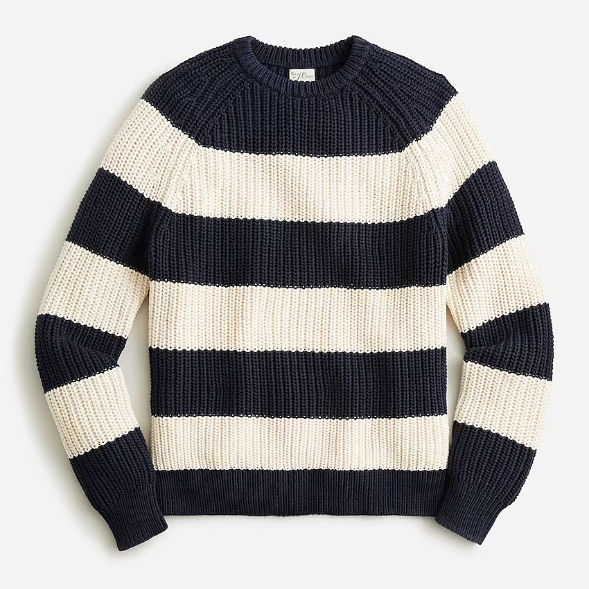 Heritage cotton shaker-stitch crewneck sweater in stripe | J.Crew US