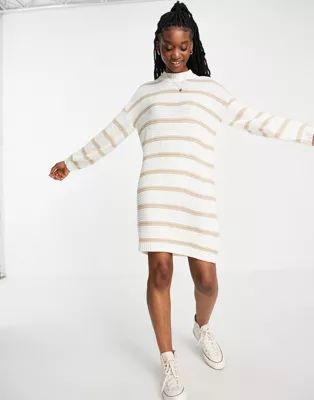In The Style x Billie Faiers stripe sweater dress in stone multi | ASOS (Global)