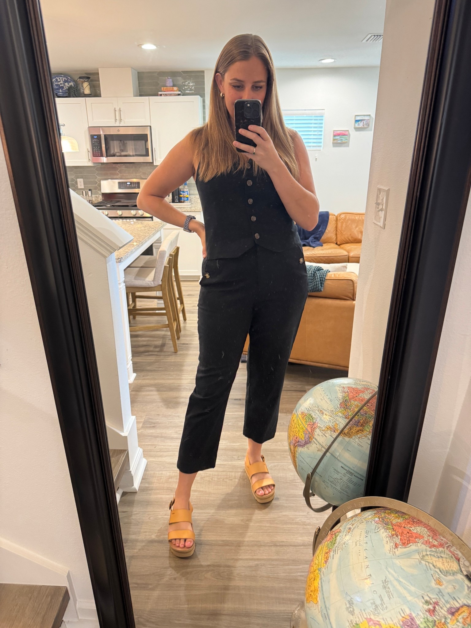 J Crew Linen Vest & Sailor Pants