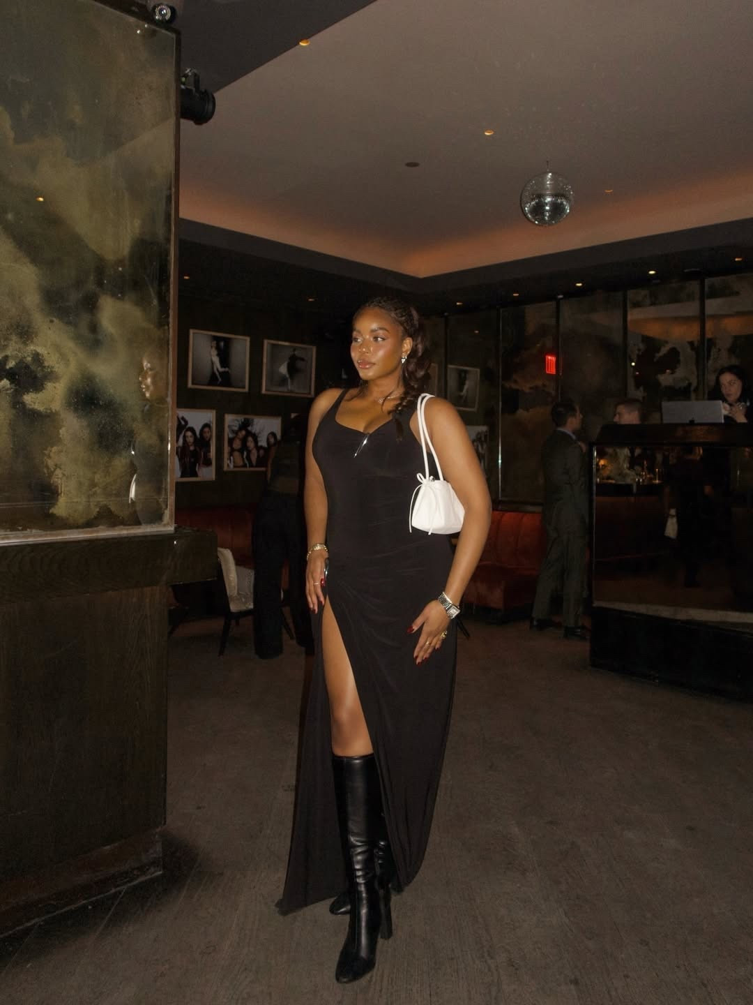 Stepping out for the night in this stunning black maxi dress with a slit. Accessorized with black leather boots and a white handbag. Love this outfit for date night, vacation, or girls night out! … For more links to date night outfits, work outfits, vacation outfits beach, easter basket stuffers, spring outfits, resort wear 2026, business casual workwear, rodeo outfit inspo, winter denim, follow me on LTK! ✨


#LTKstyletip #LTKparties #LTKSeasonal