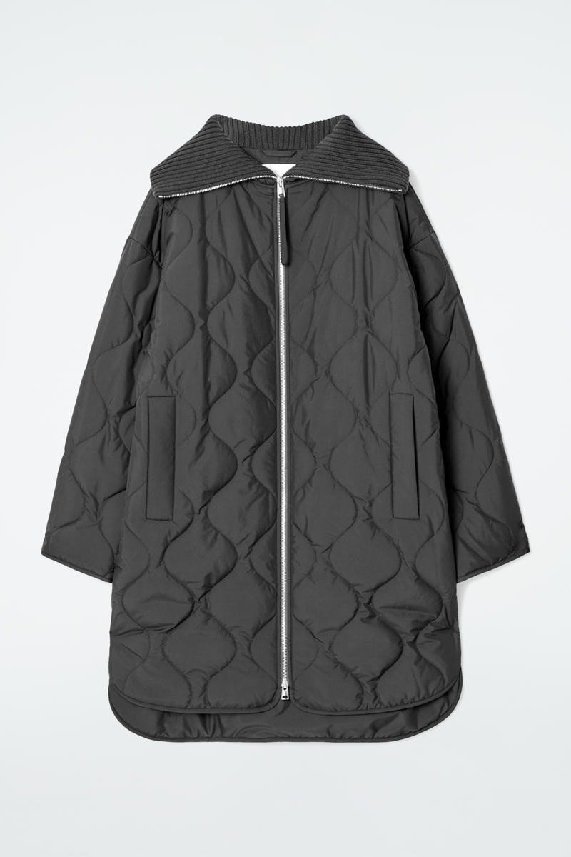 Ribbed-Collar Quilted Coat | COS (US)