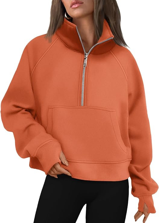 AUTOMET Womens Sweatshirts Half Zip Fleece Pullover Fall Outfits | Fall Fashion Clothes 2026,Crop... | Amazon (US)