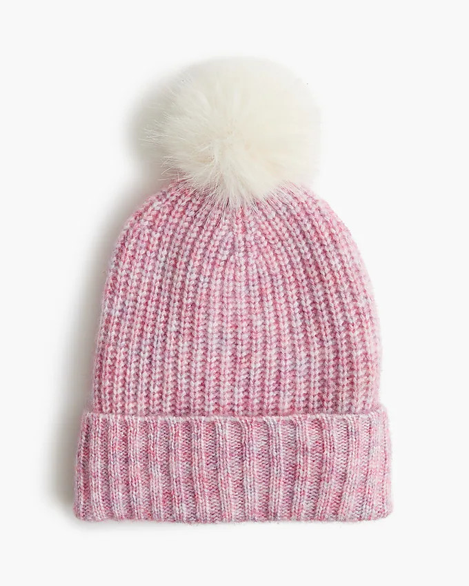Girls' fleece-lined pom-pom beanie | J.Crew Factory