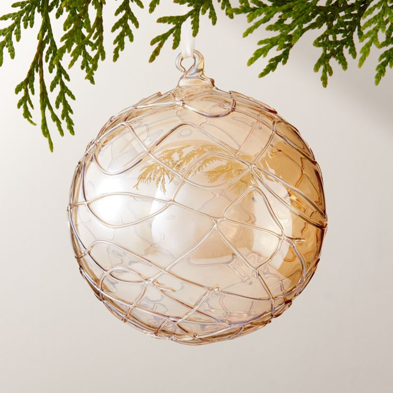 Seine Round Amber Glass Christmas Tree Ornament 5.5" | CB2 | CB2