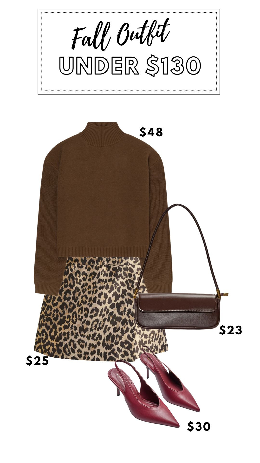 ✨Fall Fashion for Less: Complete Outfit Under $125✨

Brown Turtleneck Sweater | Leopard Skort | Brown Bag Shoulder | Red Slingback Heels | Fall Outfit Inspo

#LTKStyleTip #LTKFindsUnder100 #LTKSeasonal
