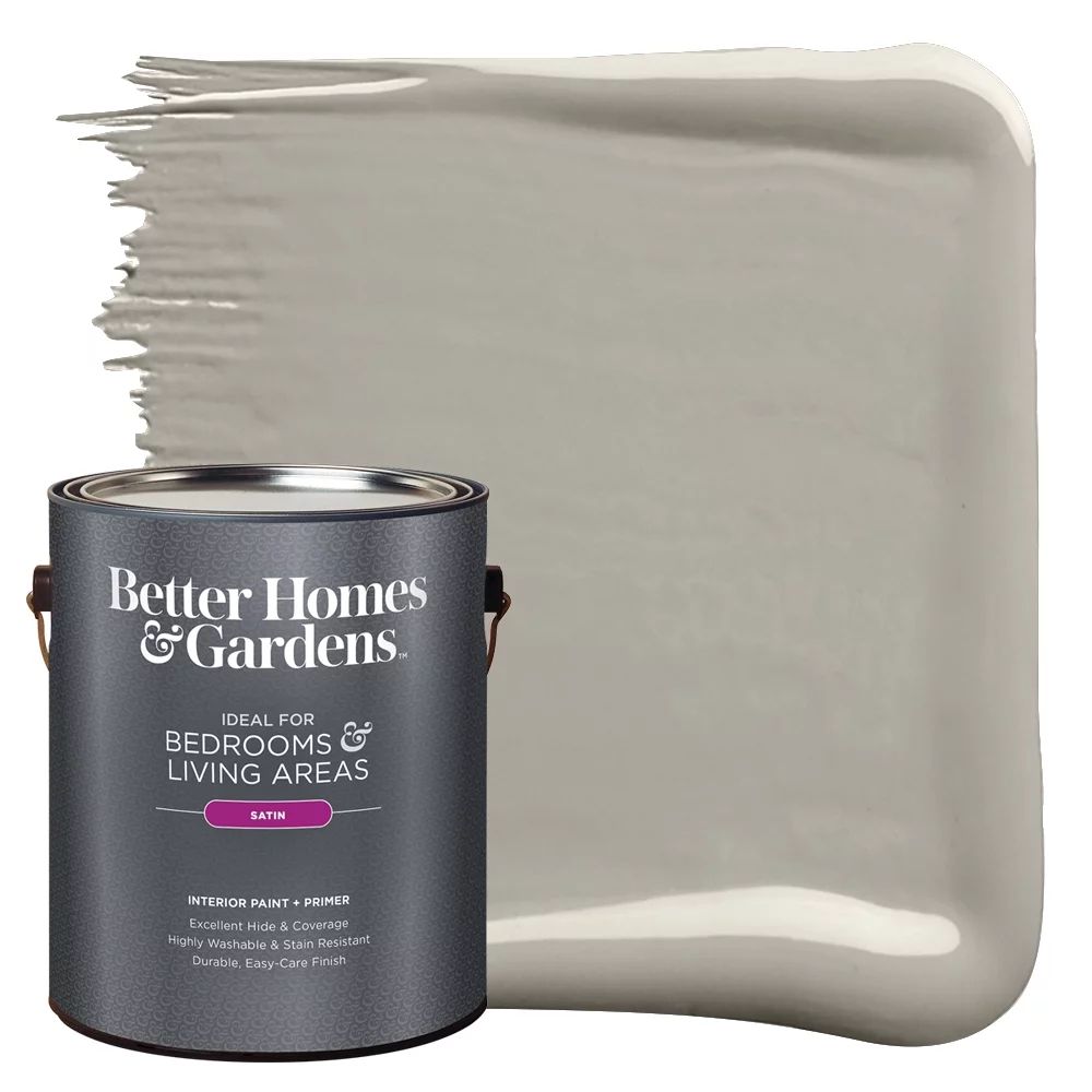 Better Homes & Gardens Interior Paint and Primer, River Rocks / Gray, 1 Gallon, Satin | Walmart (US)