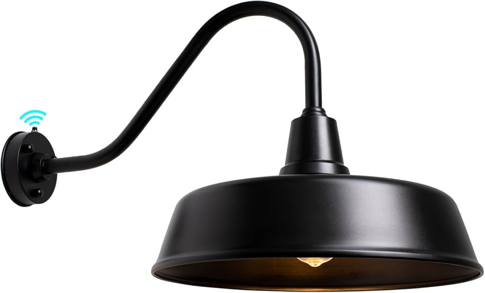METOJIA Gooseneck Barn-Lights Outdoor Fixture - 21 inch Farm Style Black Large Lighting Farmhouse... | Amazon (US)