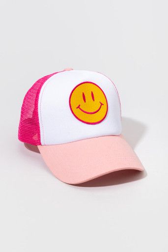 Jenna Smiley Icon Washed Trucker Hat | Francesca's