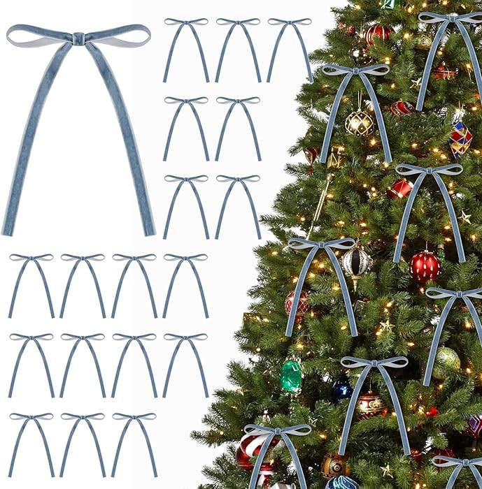 Pack of 30 Christmas Velvet Bows -5x7 Inches, Vintage Style Velvet Ribbon Bows Perfect for Christ... | Amazon (US)