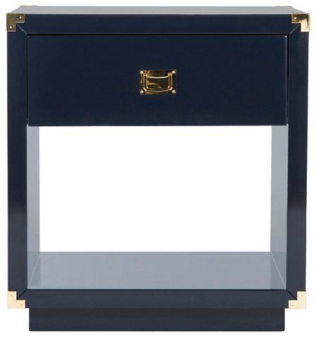 Lella Lacquer Nightstand, Navy | One Kings Lane