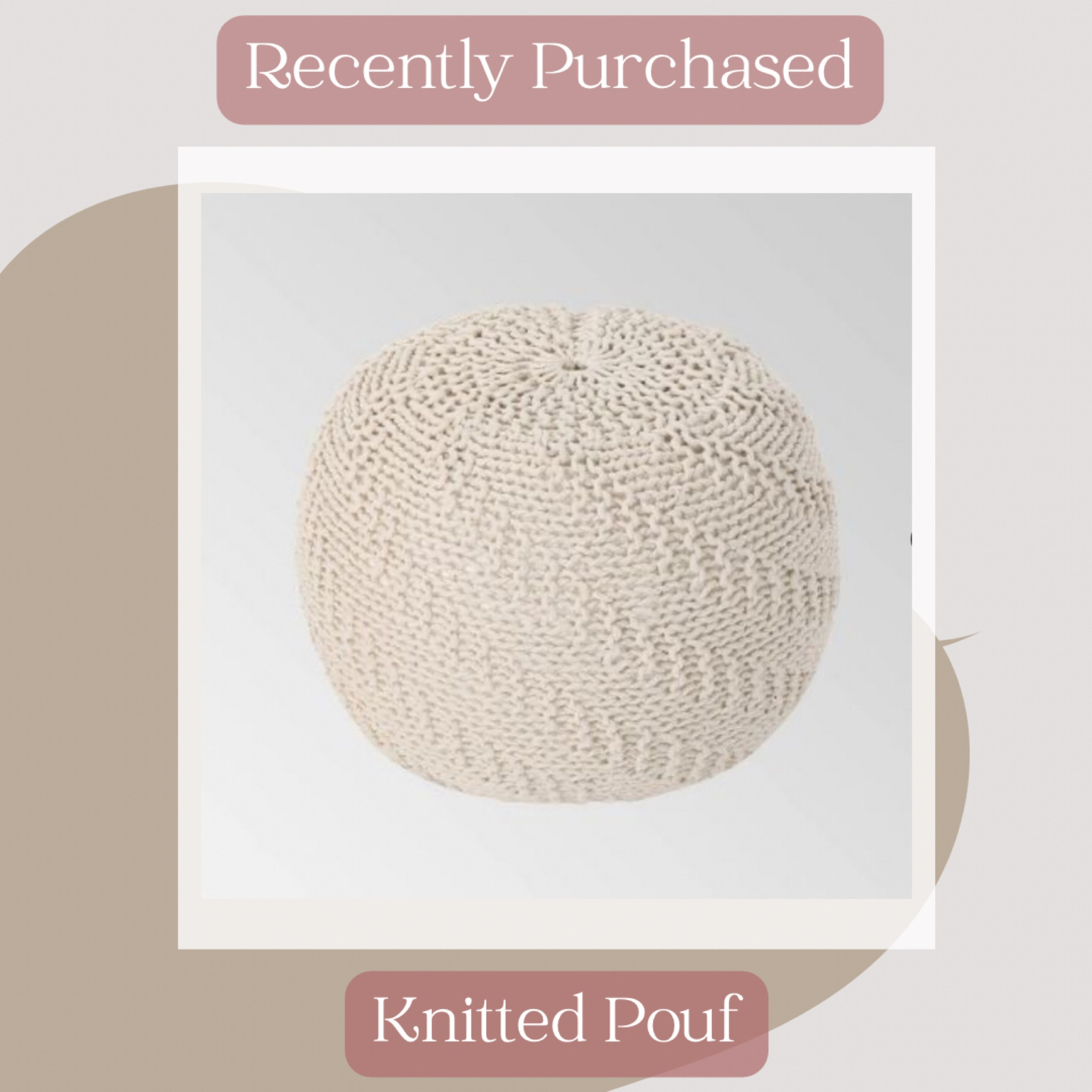 Recently Purchased: Knitted Pouf

LTKSeasonal / ltkfindsunder50 / ltkfindsunder100 / LTKsalealert / target / target finds / target style / target home / target home decor / home decor / pouf / knitted pouf / footstool / foot stool / modern farmhouse home decor / modern farmhouse / neutral home decor / neutrals / neutral / beige / beige home decor / home decor / foot rest / footrest / sale / sale alert 

#LTKhome #LTKstyletip #LTKxTarget