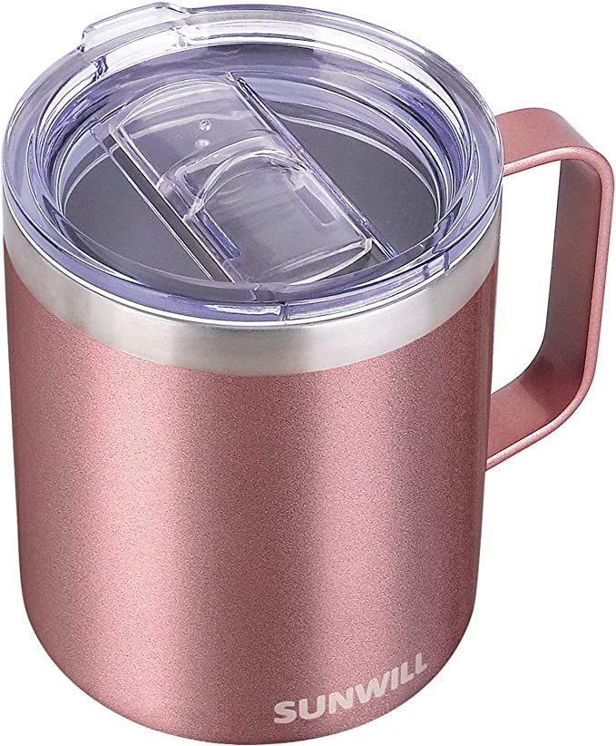 SUNWILL Coffee Mug with Handle, 14oz Insulated Stainless Steel Coffee Travel Mug, Double Wall Vac... | Amazon (US)