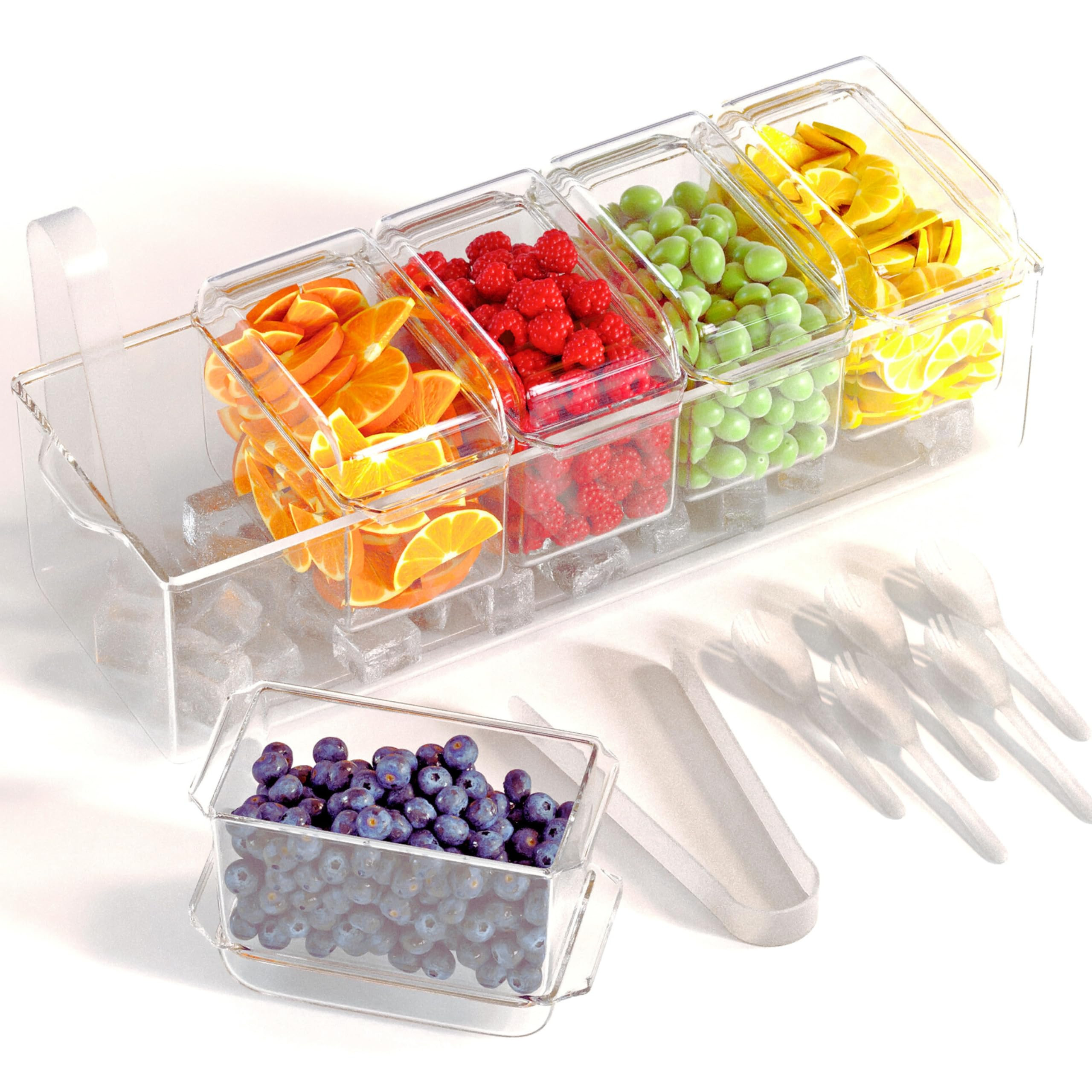 Prime Home Direct Ice Chilled Condiment Caddy | 5 Containers & 5 Lids | BPA Free | Hosting Party ... | Amazon (US)