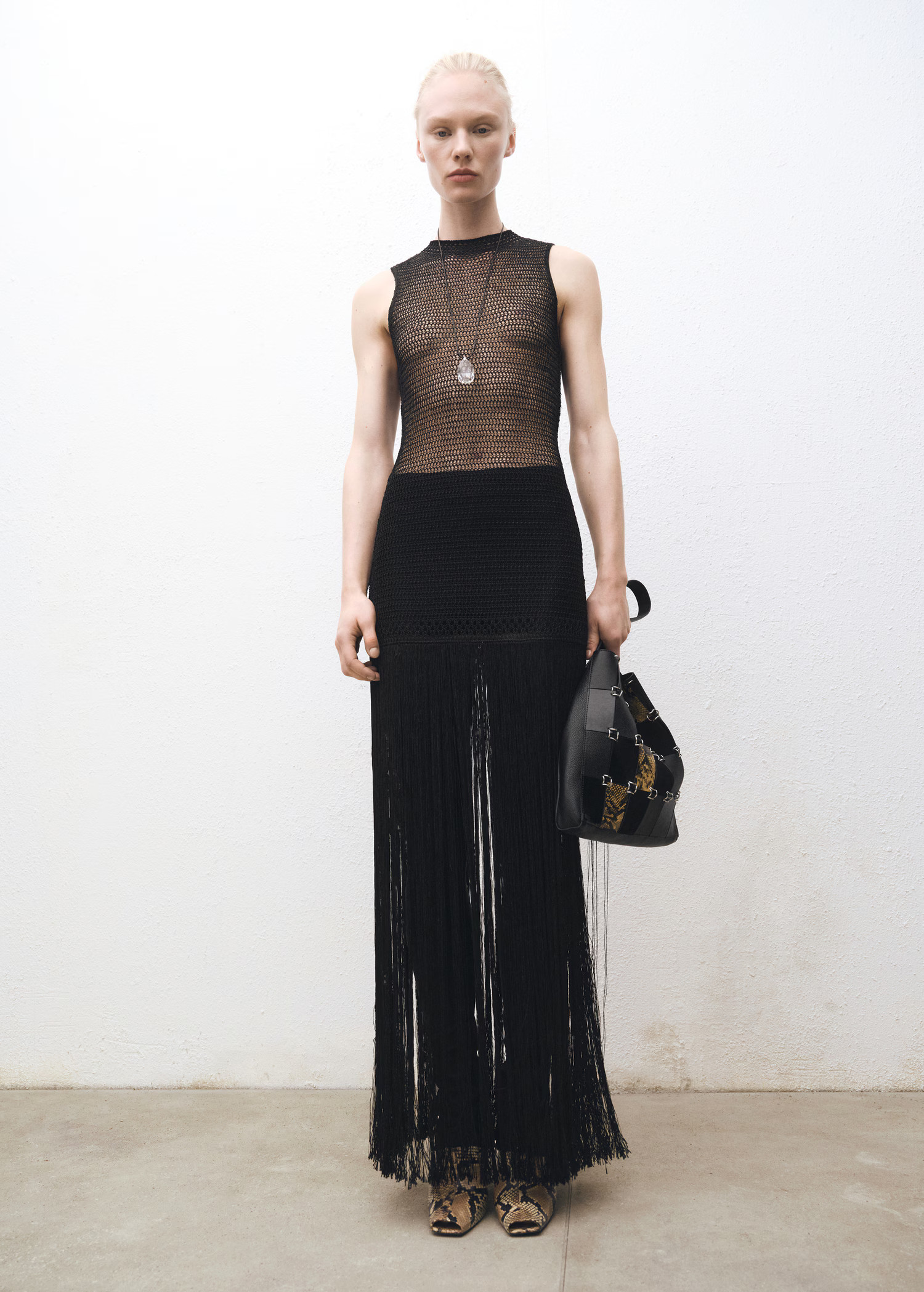 Openwork knit dress with fringes | Mango (US/MX/AU)