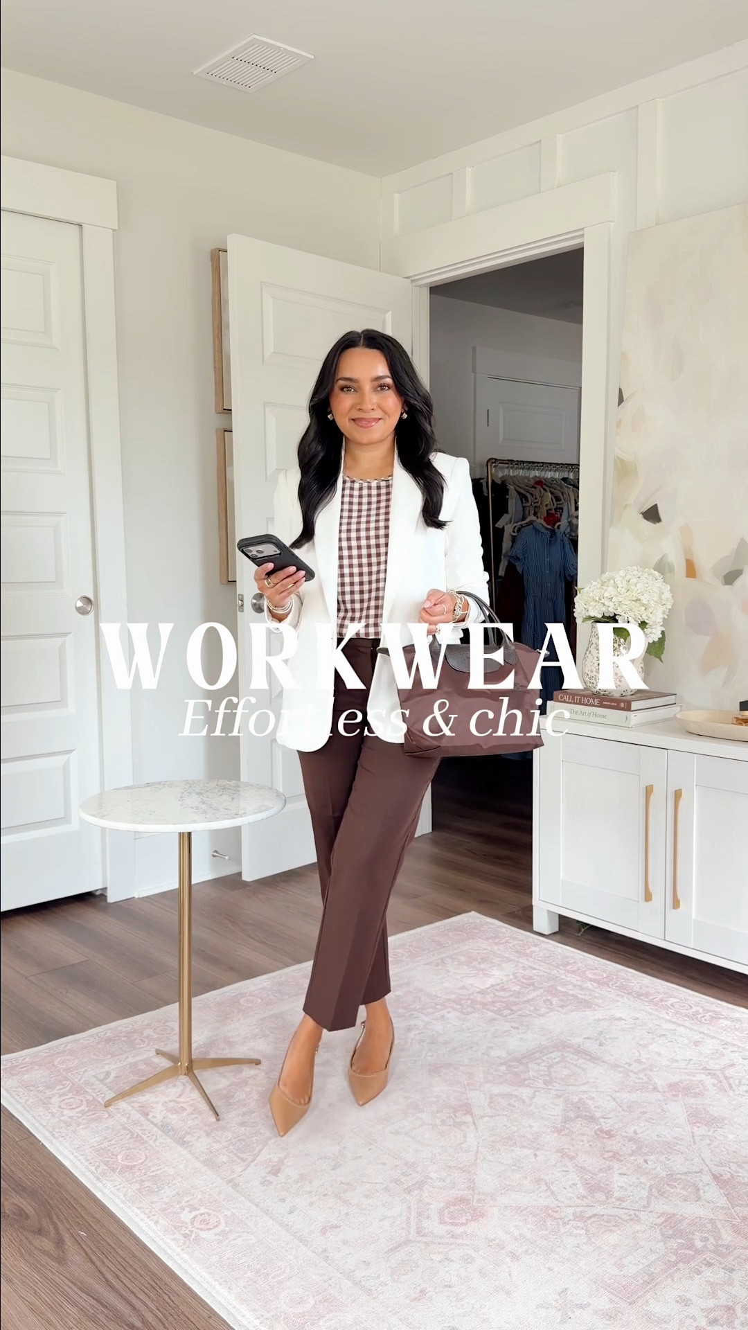 Workwear office outfits - petite friendly!
For reference: I’m 5’0, petite, 32b bra size, and 2/26 in bottoms, pear shaped. 
*Everything I share is unaltered! TTS means true to size. Between size 5-6.5 in shoes

White button down size PS TTS
Ivory sandy hay color linen pants size xs regular - a little long me, some colors in petite sizing available! I linked similar linen pants that I own and come in different inseams!
Tan heels - old, similar linked
Navy sweater size xs TTS

Black stripe cardigan size xs TTS
Black pants size 2 petite TTS
Tan heels - old, similar linked

Blue maxi dress size 00 regular TTS
Tan heels - old, similar linked
Navy sweater size xs TTS

White blazer - old, similar linked
Brown coffee color gingham tank size xs TTS
Brown iced espresso color pants size 2 petite TTS
Tan heels - old, similar linked

Pink ballet slipper color top size xs TTS
White pants size 2 petite TTS
Tan heels - old, similar linked

#LTKSaleAlert #LTKWorkwear #LTKPetite