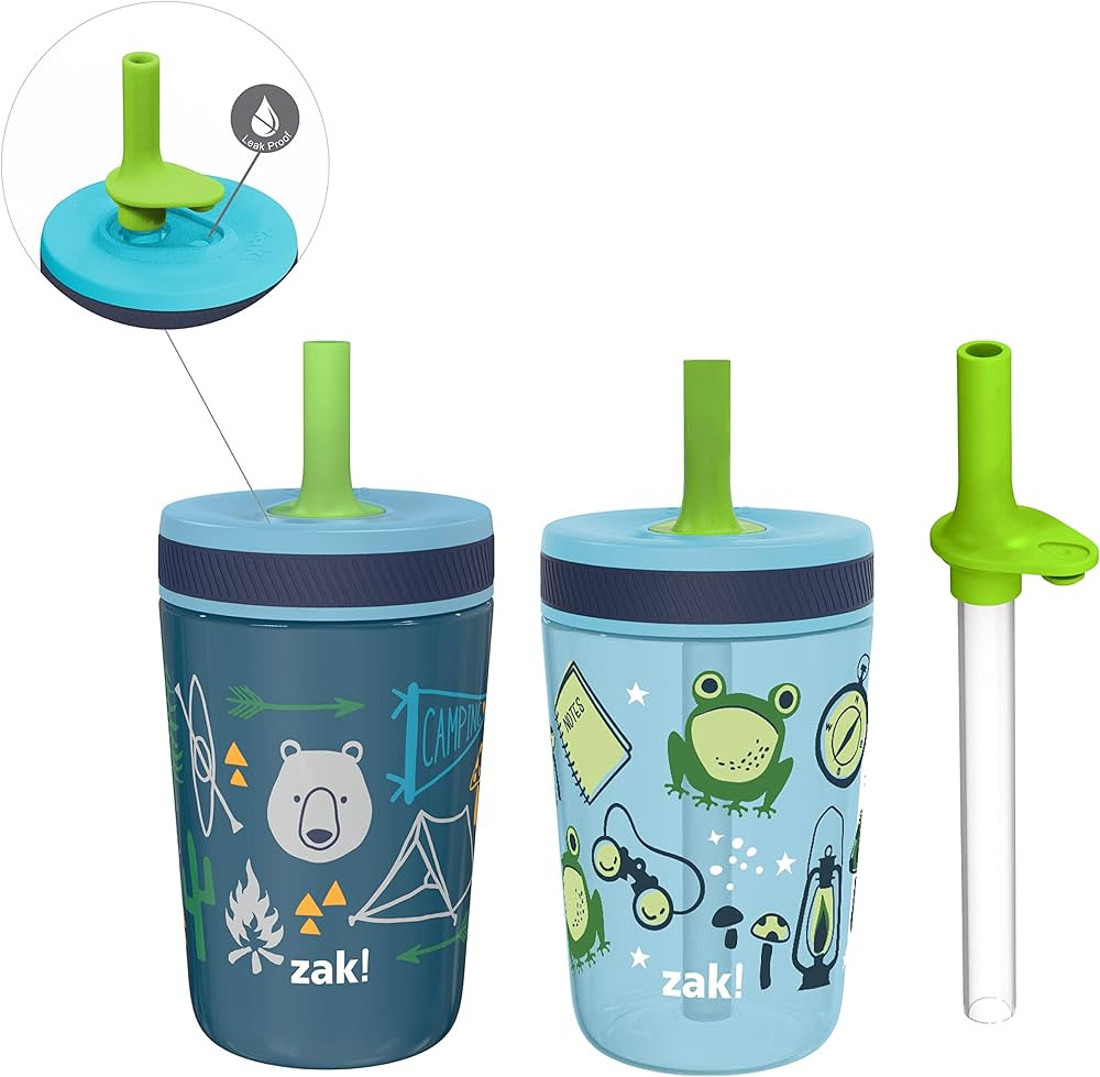 Zak Designs Campout and Camping Kelso Tumbler Set, Leak-Proof Screw-On Lid with Straw, Bundle for... | Amazon (US)