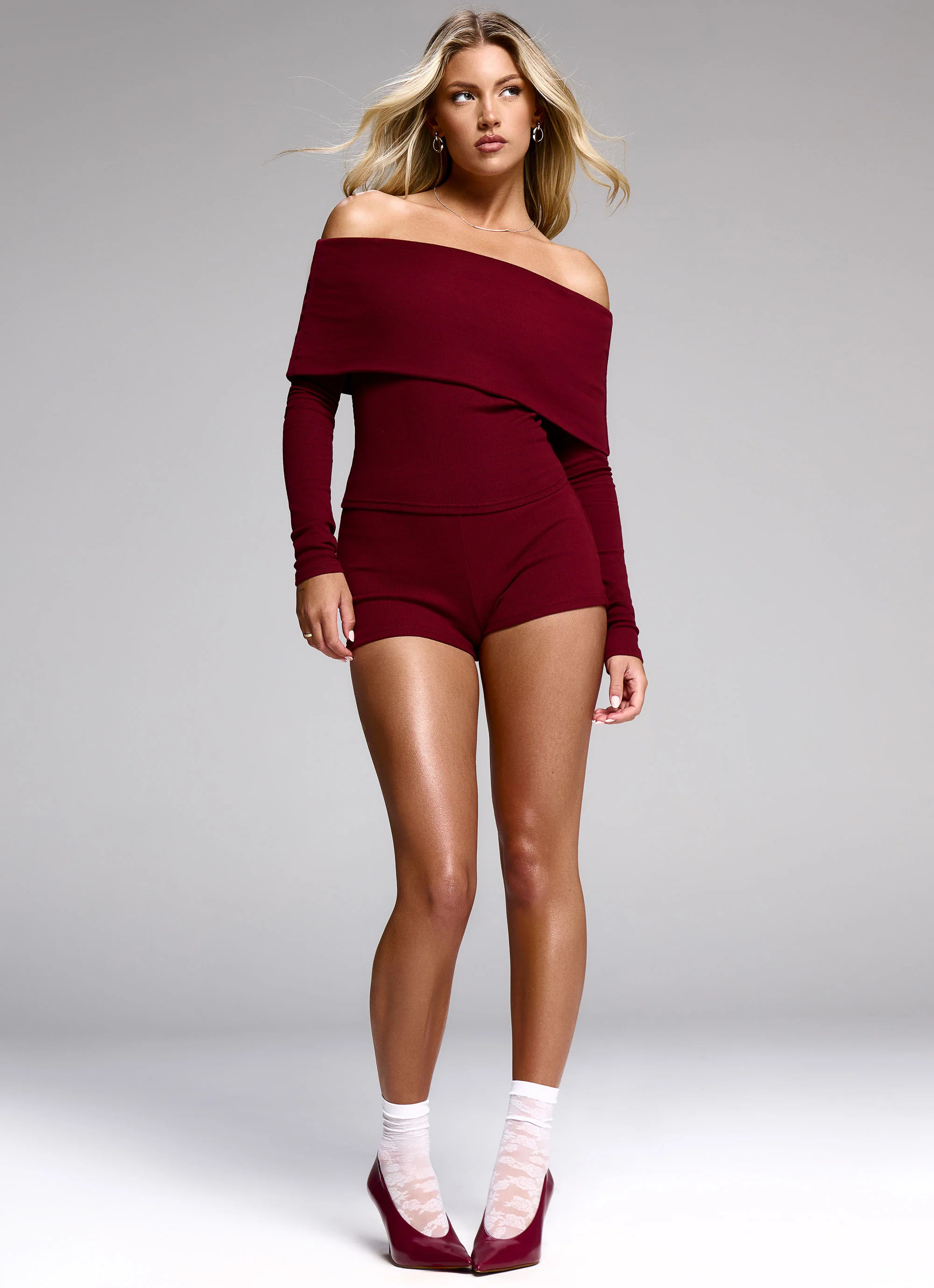 Spectate Mini Shorts - Maroon | Peppermayo (Global)