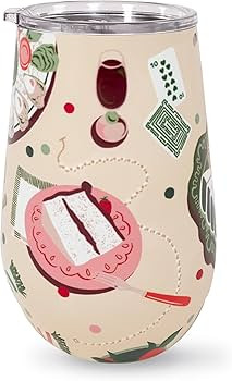 kate spade new york Insulated Stainless Steel Wine Tumbler, 16 Ounce Double Wall Tumbler, Christm... | Amazon (US)