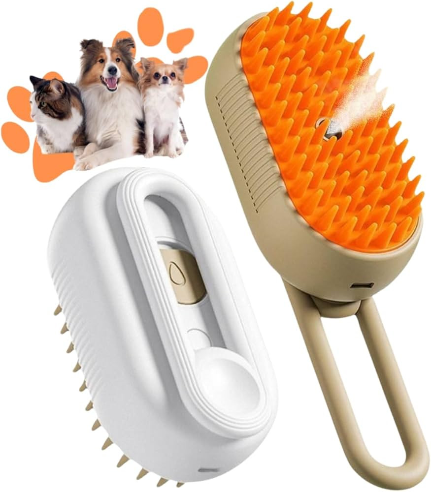 Escova Pet Vaporizada Para Remoção De Pelos Gatos Cães Recarregável Elétrica Pente Com Vapor... | Amazon (BR)