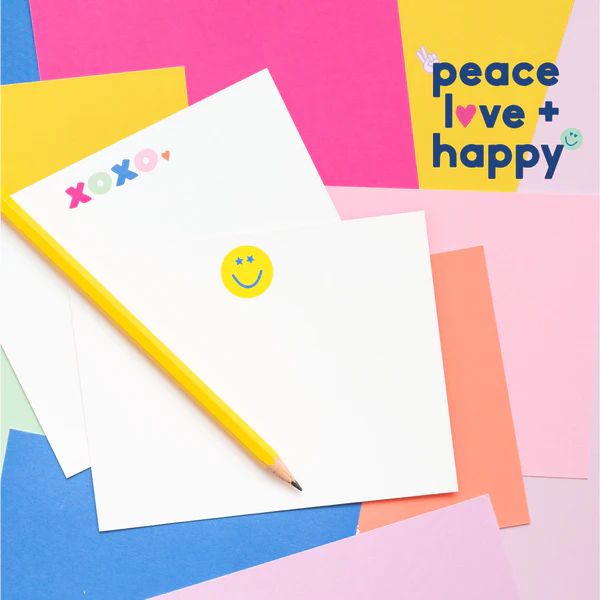 Peace, Love & Happy Flat Note Assorted Set | Joy Creative Shop