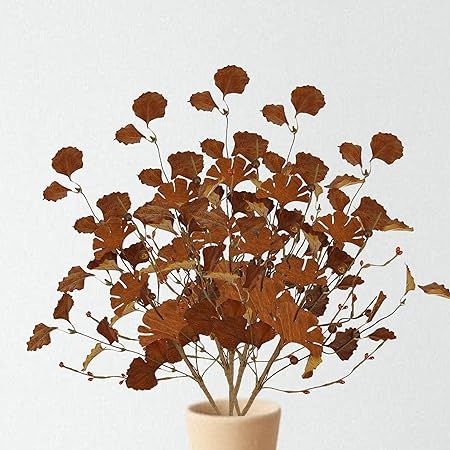 YNYLCHMX 3 Pcs Autumn Stems Artificial Gingko Stems Faux Beeries Picks Flower Arrangement for Vas... | Amazon (US)