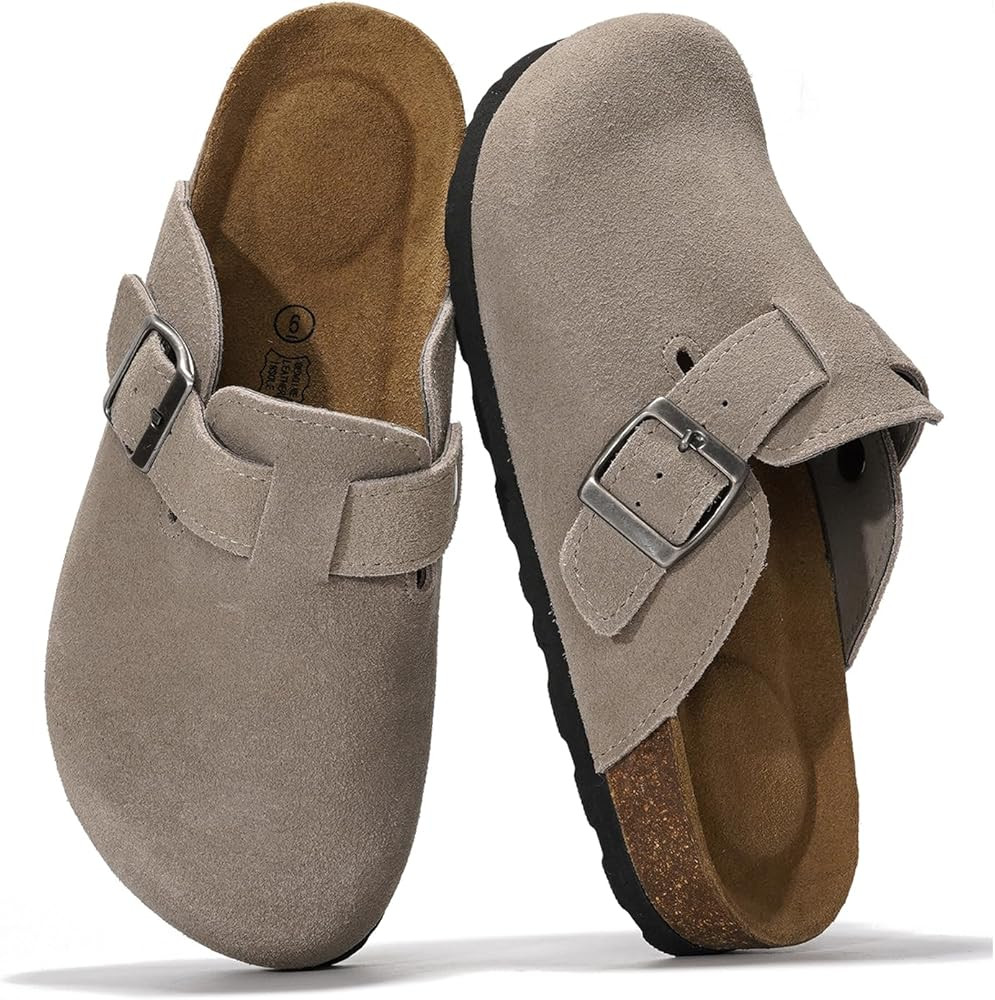 Project Cloud Women’s Genuine Suede Footbed Clogs for Women - Memory Foam Arch Support Clog Sli... | Amazon (US)