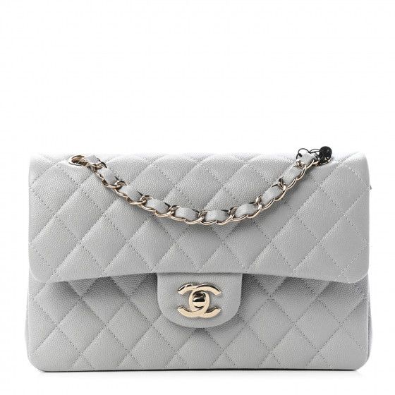 CHANEL Caviar Quilted Small Double Flap Grey | FASHIONPHILE | FASHIONPHILE (US)