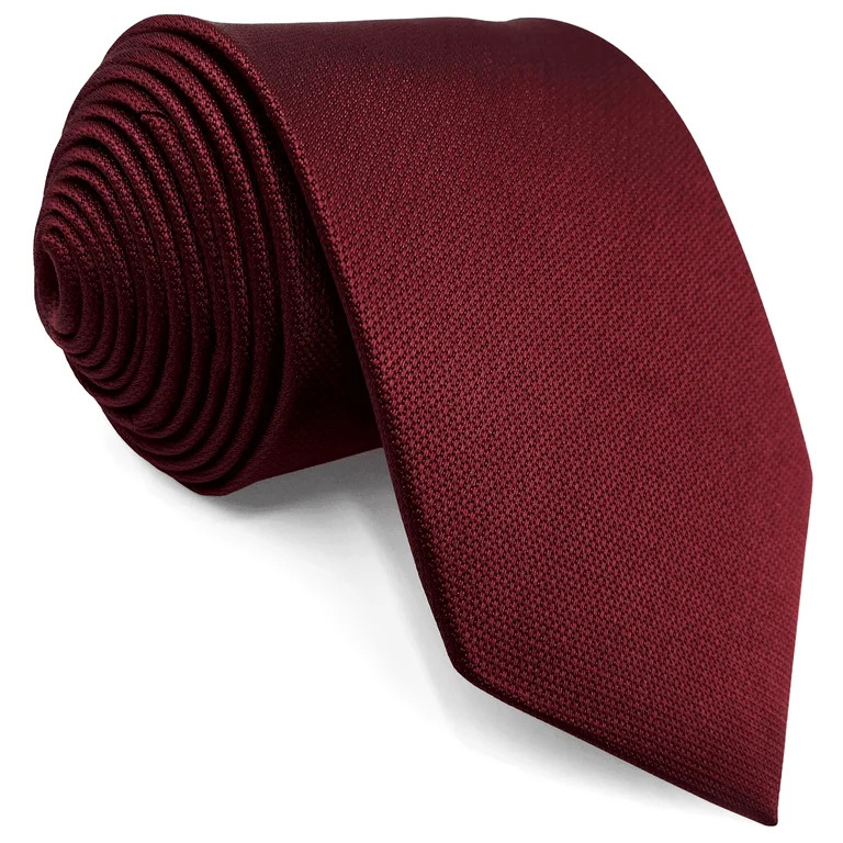 Solid Color Red Wedding Silk Neckties for Men Classic Tie 57.5 inches | Walmart (US)