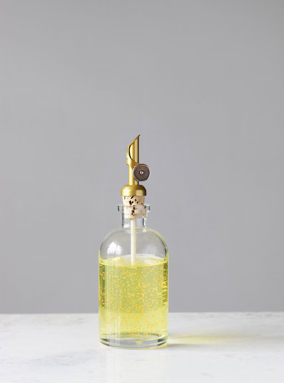 Small Self Pour Spout Apothecary Recycled Glass Dispenser - Gold | Etsy (US)