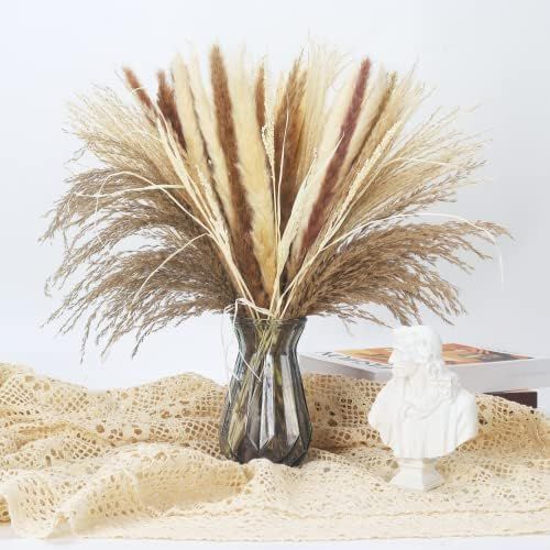 KTIEOLPV 65 Pcs Dried Pampas Grass Decor,Tall Pompous Grass Plants,Pompas Floral for Wedding Livi... | Amazon (US)