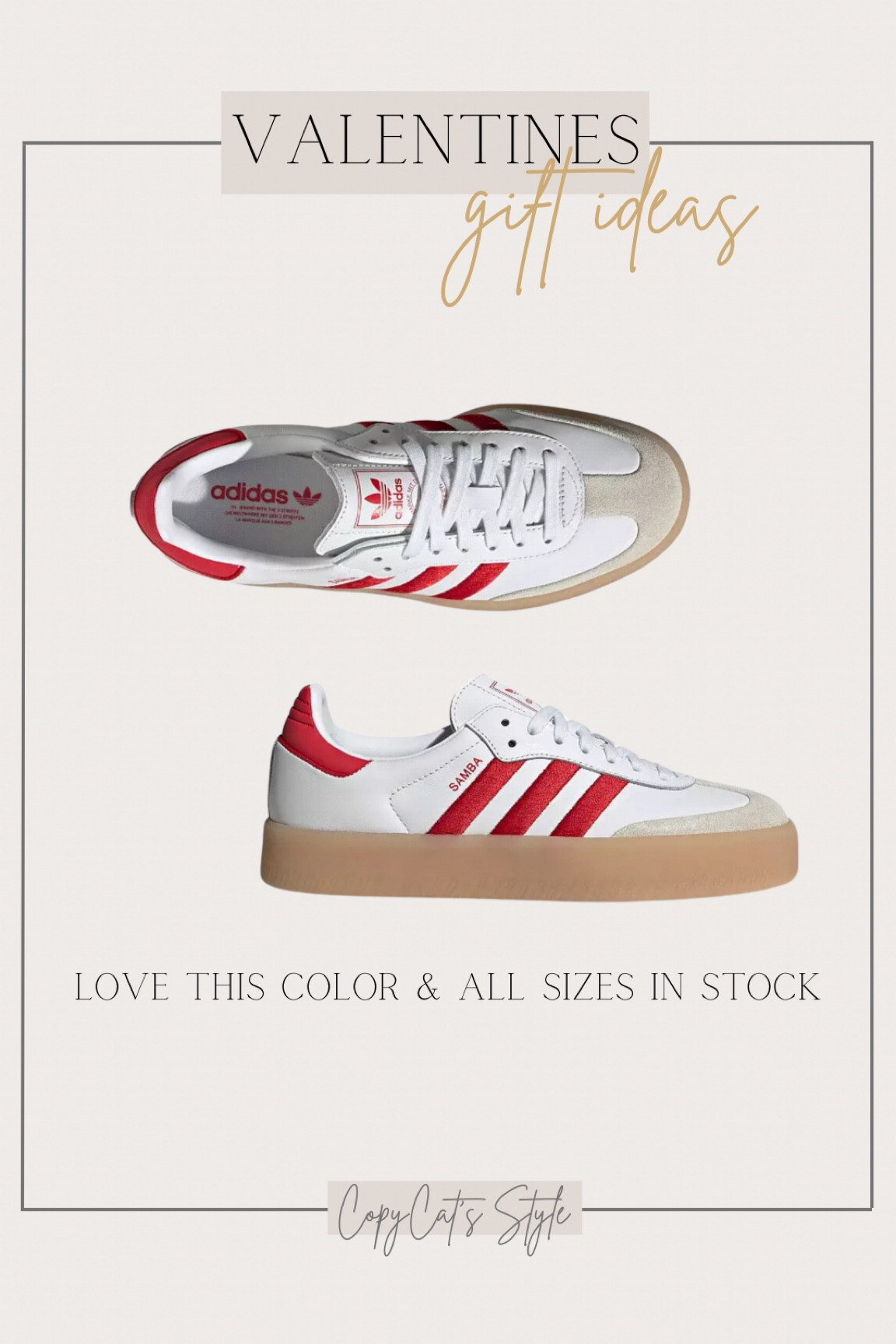 New Adidas Sambae! Available in black and green too. Cute Valentines Day gift idea ❤️

#LTKGiftGuide #LTKSeasonal #LTKshoecrush