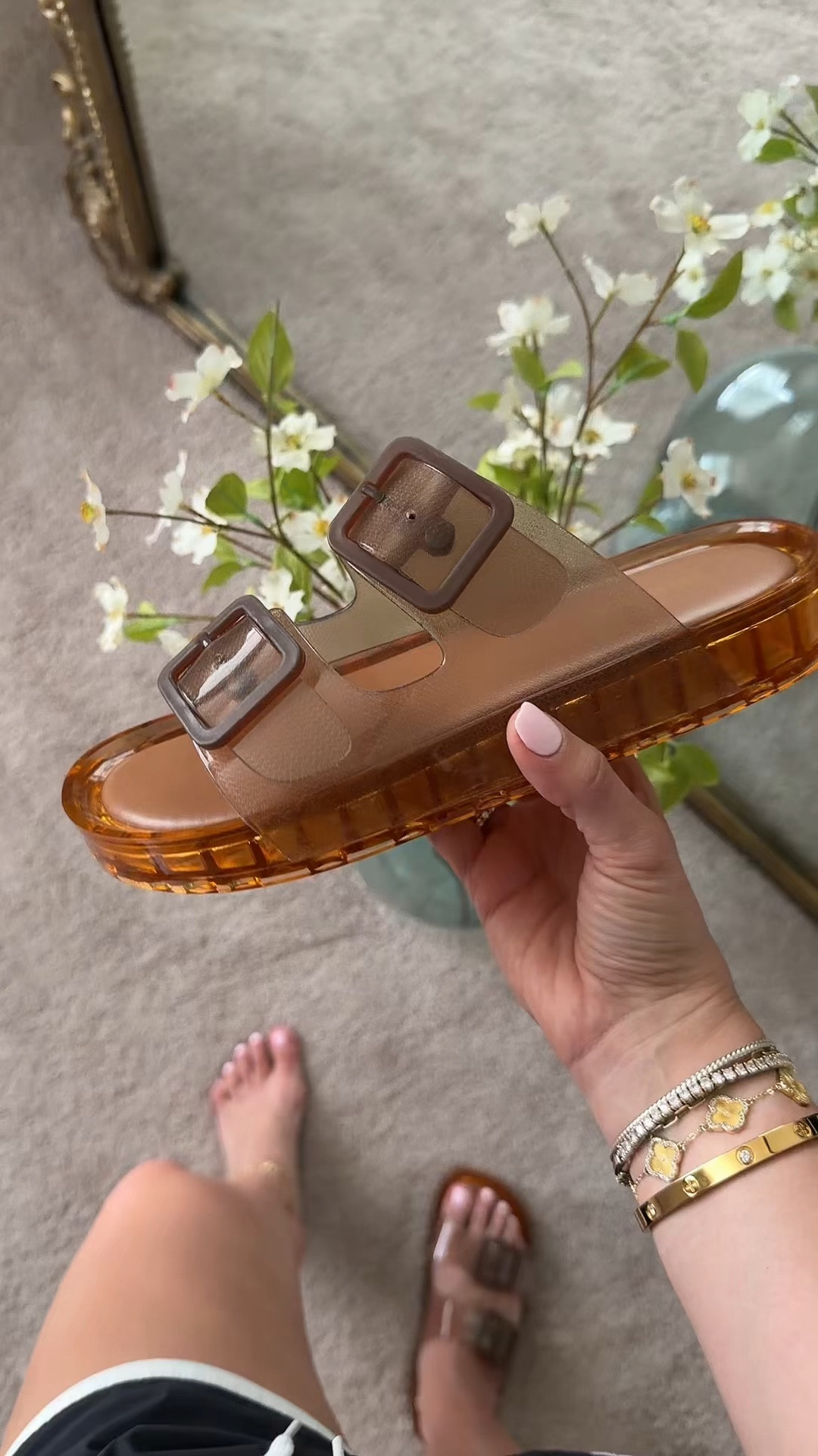 Comfy cute jelly sandals! 
True to size 