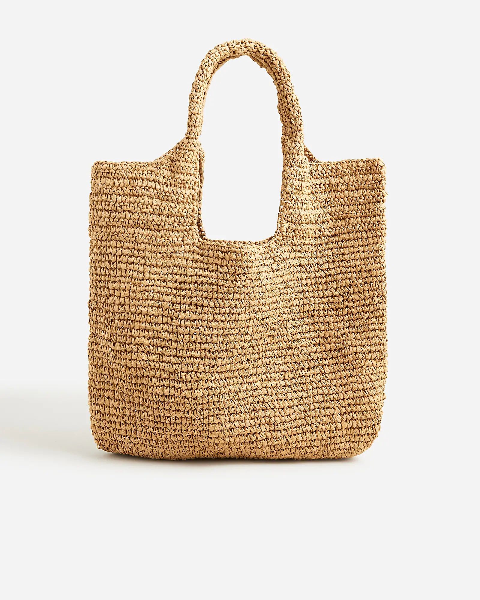 Raffia shoulder tote | J.Crew US