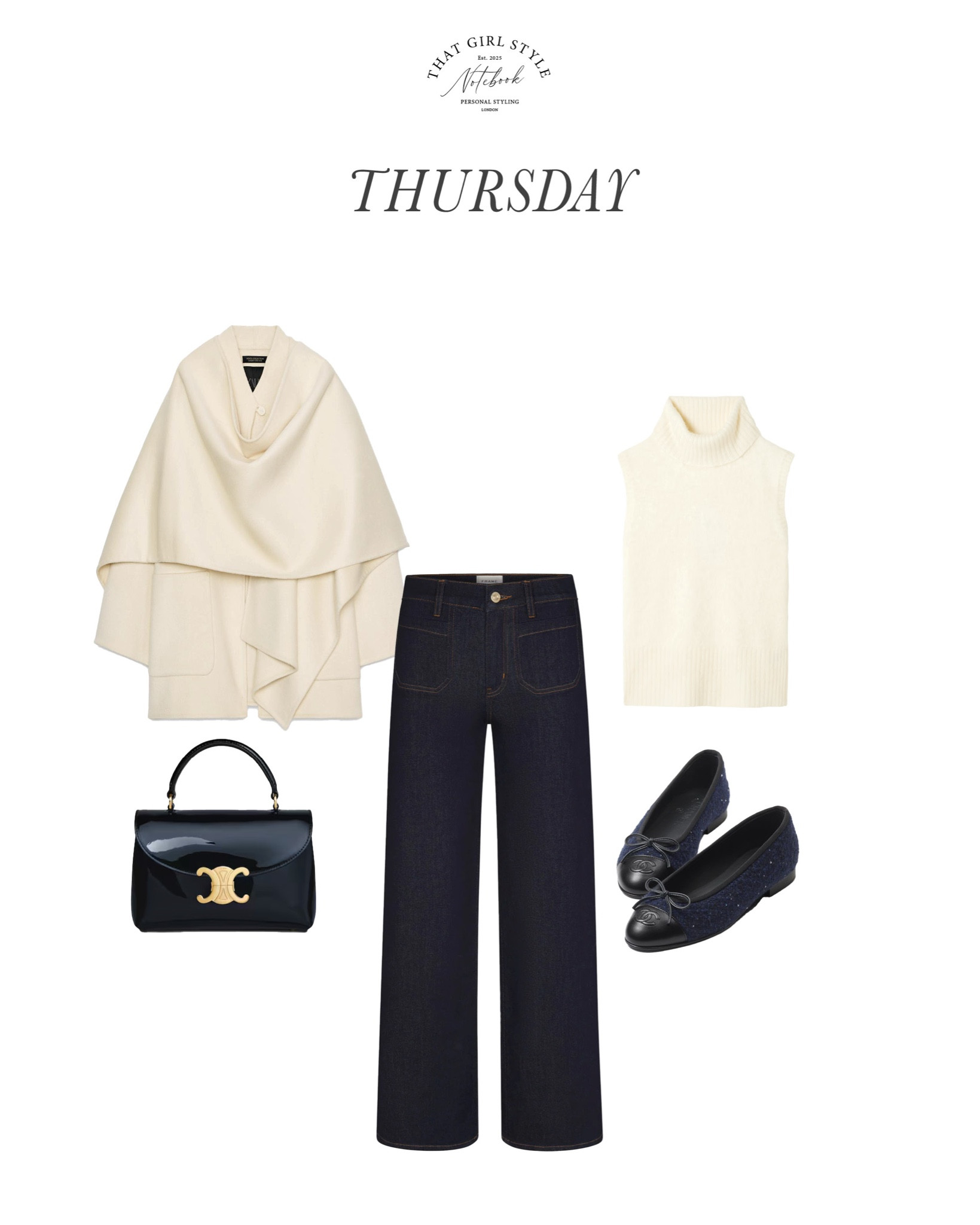 Look 60 | Coat Zara, Jeans Frame, Top Veronica Beard, Ballerinas Chanel, Bag Celine

#LTKluxury #LTKautumn #LTKstyletip