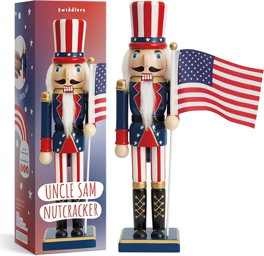 THE TWIDDLERS - 12-Inch Uncle Sam USA Wooden Nutcracker - American Flag Decorative Christmas Nutc... | Amazon (US)