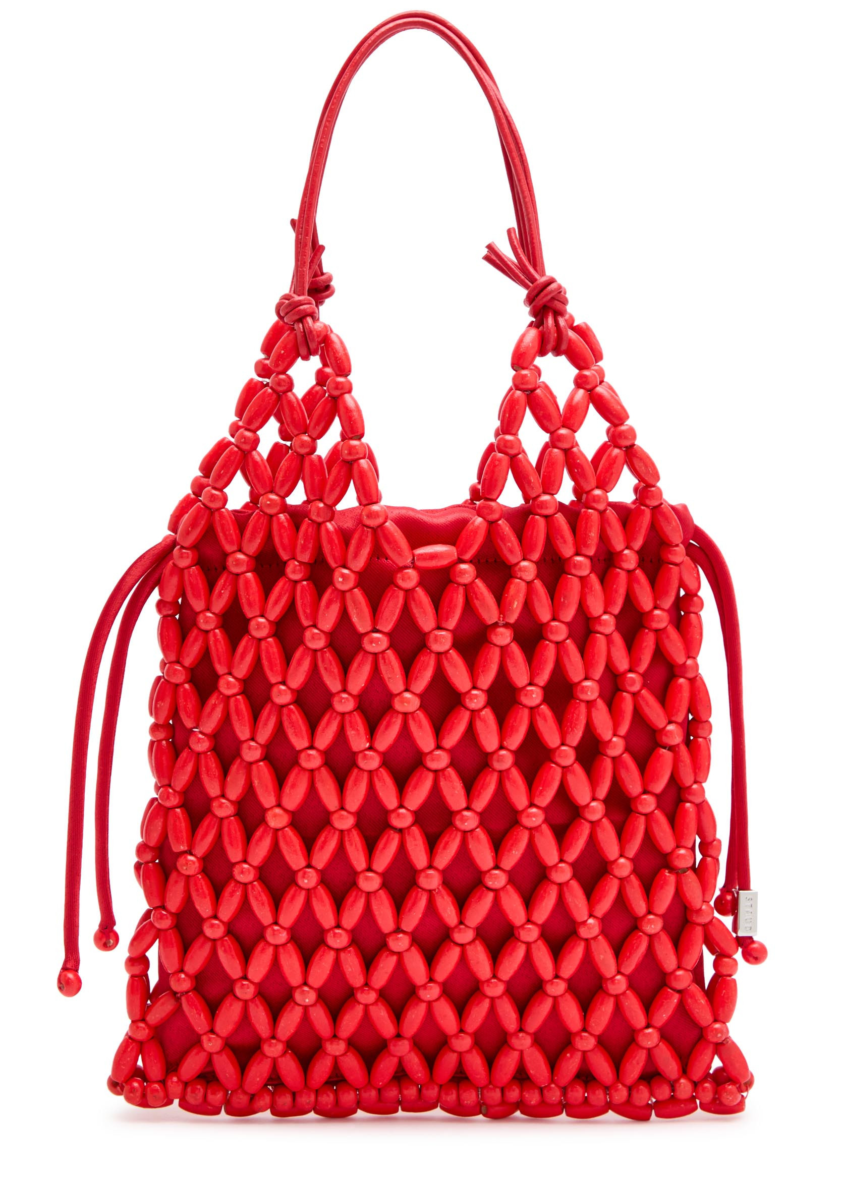 Karla leather and wooden-bead top handle bag | Harvey Nichols