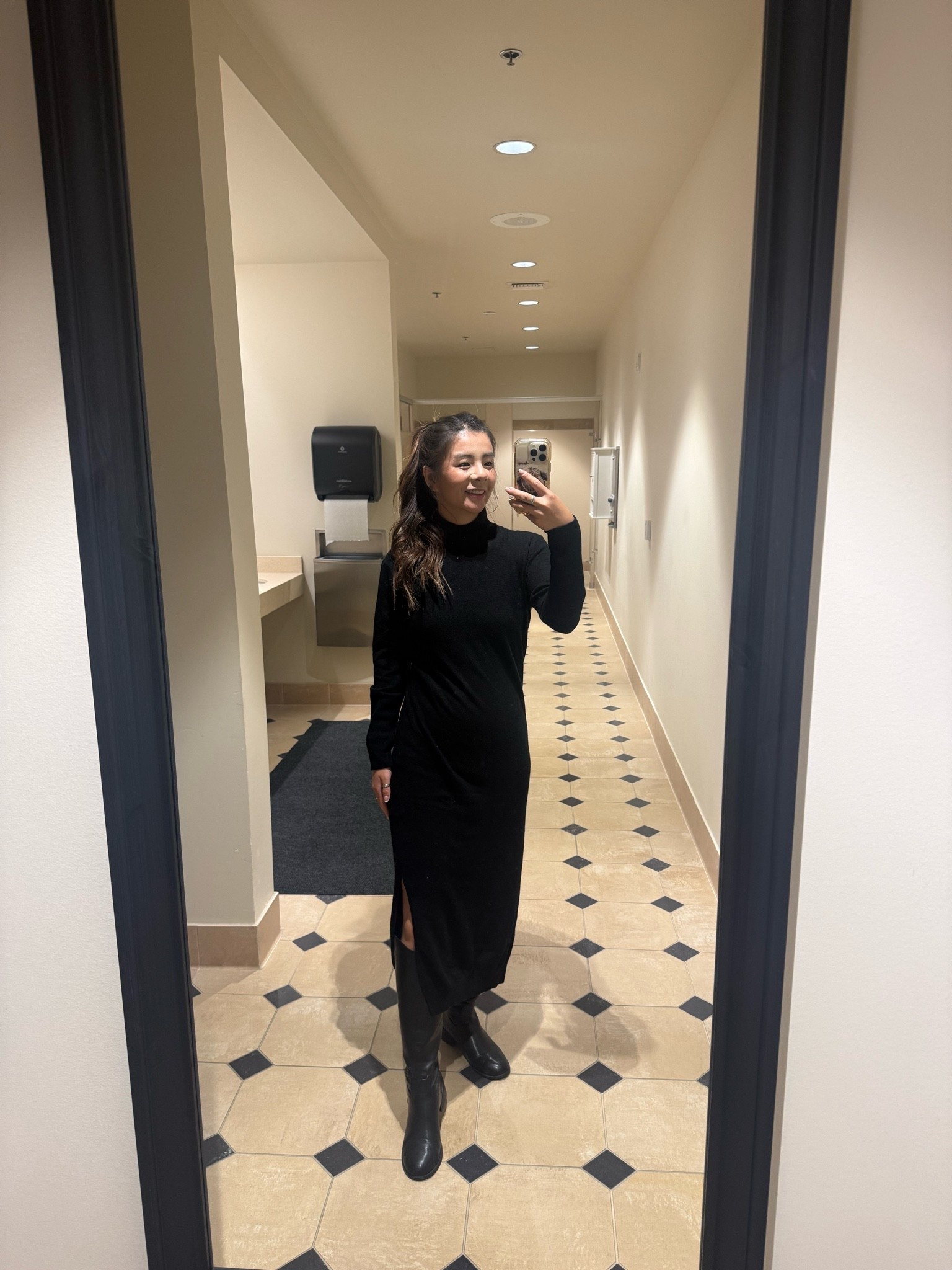 Wearing a size small in this cashmere sweater dress

#LTKootd #LTKPetite