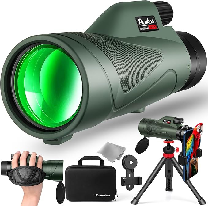 Pankoo 12x60 HD Monocular Telescope for Adults high Powered | Comes with Smartphone Adapter Tripo... | Amazon (US)